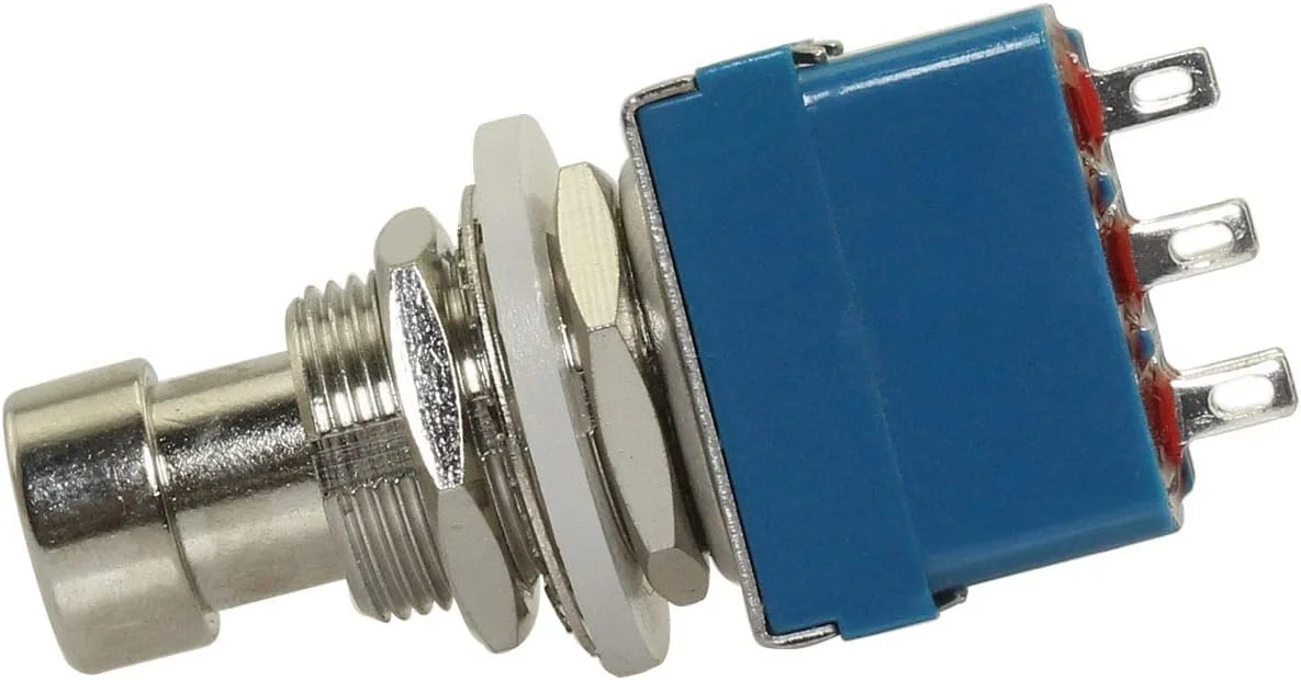 MEETOOT بسته 2 عددی دکمه افکتور 9 پین 3PDT جعبه برس بای پس واقعی پدال افکت گیتار سوئیچ فلزی استامپ پا