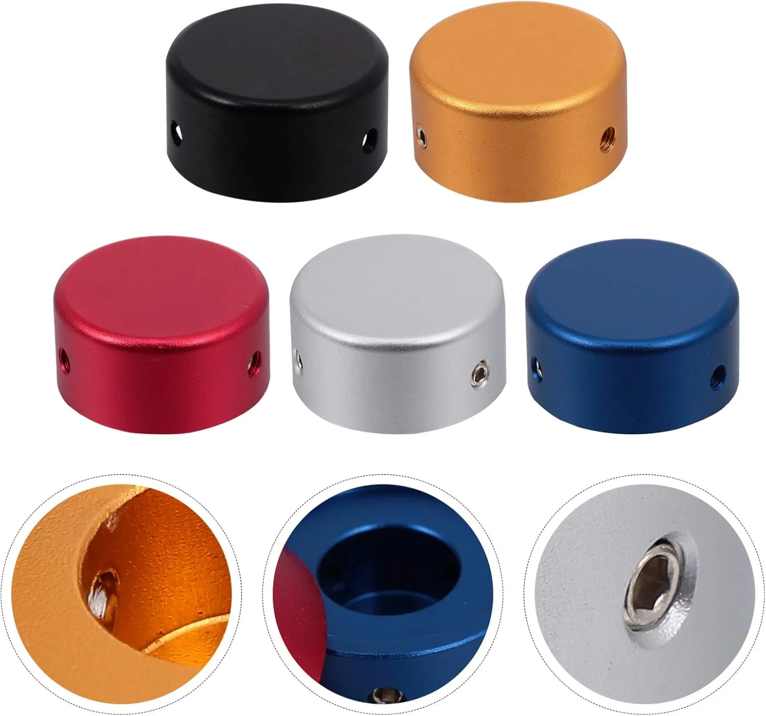 MILISTEN 5 مجموعه روکش پدال سوئیچ پا آلیاژ آلومینیوم با درج لاستیکی برای محافظت از پدال های افکت گیتار، پرداخت براق برای مبتدیان MILISTEN 5 مجموعه روکش پدال سوئیچ پا آلیاژ آلومینیوم با درج لاستیکی برای محافظت از پدال های افکت گیتار، پرداخت براق برای مبتدیان