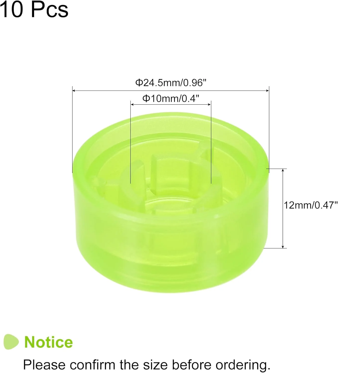 MECCANIXITY روکش دکمه پدال گیتار، کلاهک سبز برای گیتار الکتریک، بسته 10 عددی