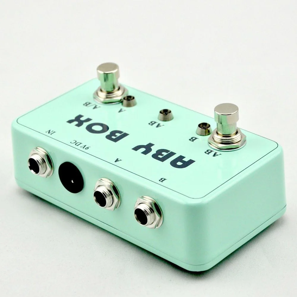 پدال انتخابگر AB کوچک برای گیتار باس - ترکیب کننده فوت سوئیچ AB - بای‌پس واقعی - آبی