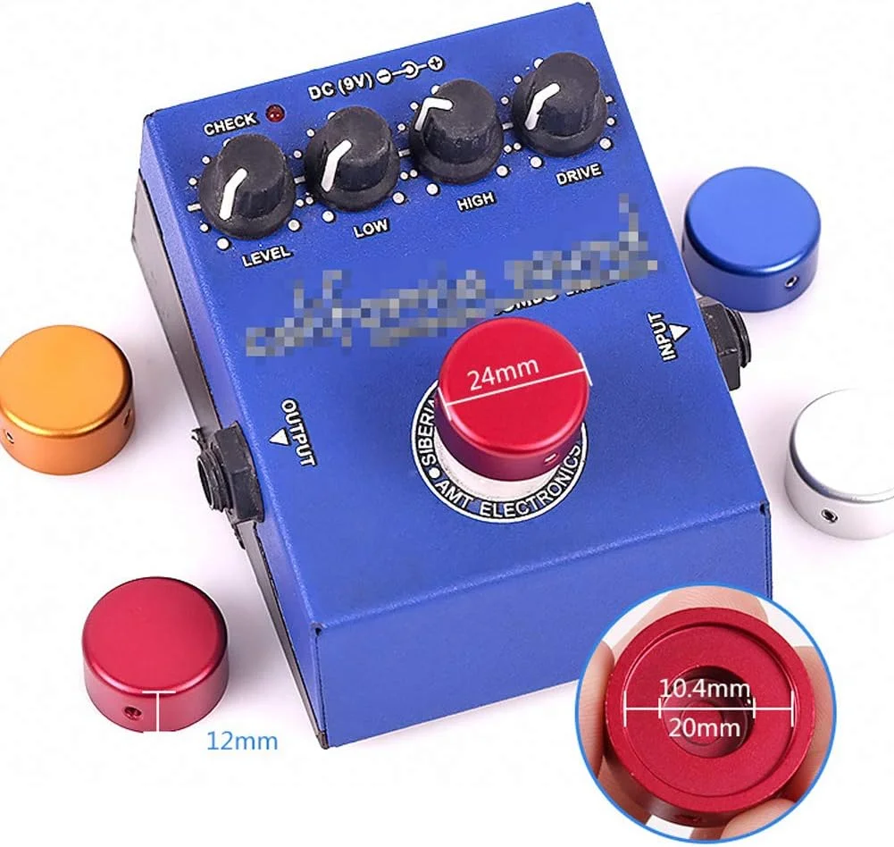 lasenersm ۴ عدد روکش پدال افکت گیتار آلیاژ آلومینیوم، محافظ کلاهک ناخن پایی افکت گیتار با رنگ های مختلف