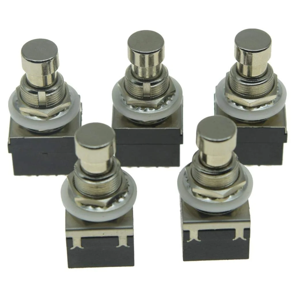 KAISH بسته 5 عددی پدال افکت گیتار الکتریک 9 پین 3PDT دکمه فشاری پدال پایی بای‌پس واقعی مشکی