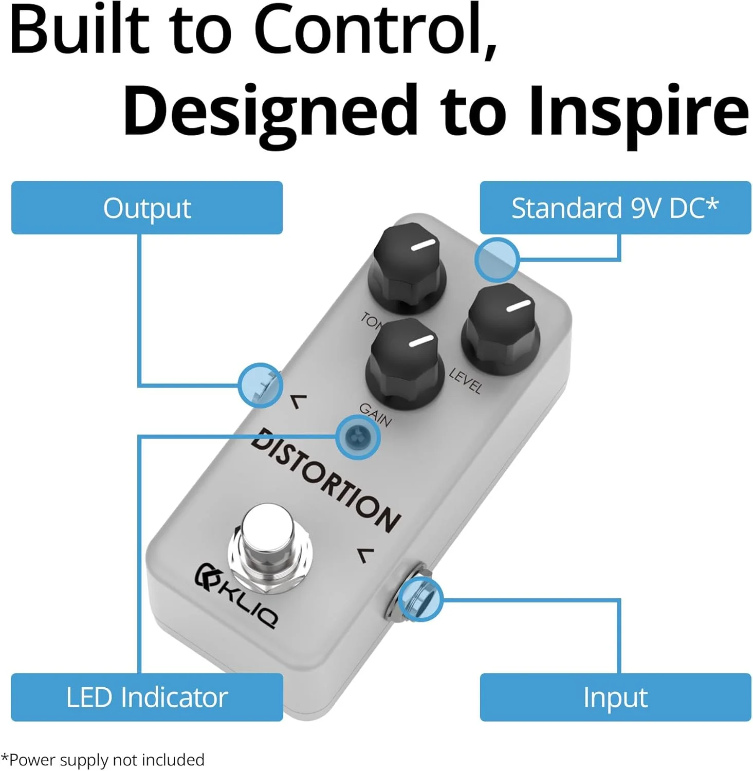 پدال دیستورشن کوچک KLIQ Music Gear برای گیتار و بیس