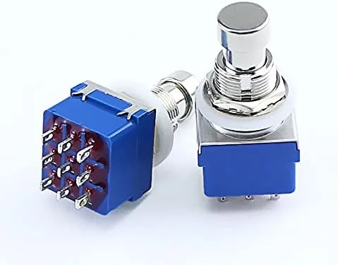 کلید فلزی پدال افکت گیتار 3PDT نه پین با بایپس واقعی، آبی، لوازم جانبی داخل خودرو کلید فلزی پدال افکت گیتار 3PDT نه پین با بایپس واقعی، آبی، لوازم جانبی داخل خودرو