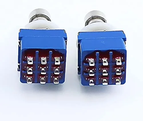 کلید فلزی پدال افکت گیتار 3PDT نه پین با بایپس واقعی، آبی، لوازم جانبی داخل خودرو کلید فلزی پدال افکت گیتار 3PDT نه پین با بایپس واقعی، آبی، لوازم جانبی داخل خودرو