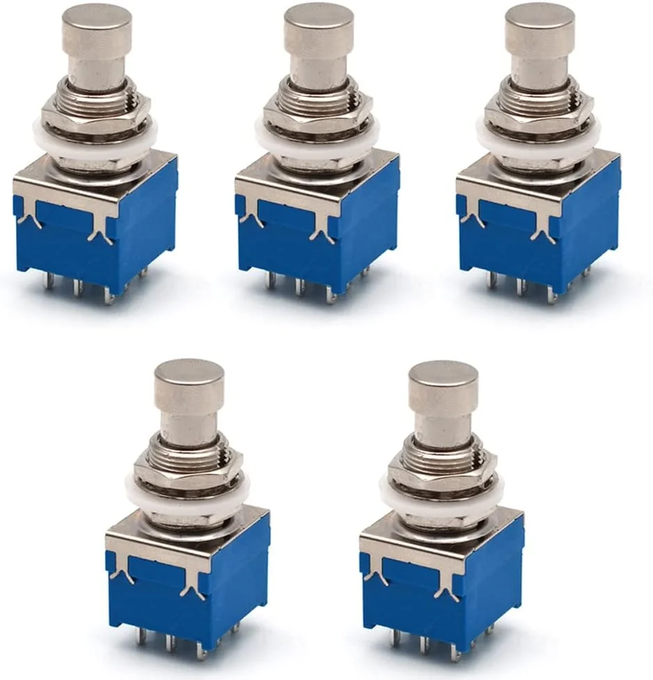 5 عدد پدال افکت گیتار استامپ 9 پین، سوئیچ پایی بای‌پس واقعی فلزی، سوئیچ پدال پایی 3PDT افکت گیتار الکتریک بای‌پس واقعی با ترمینال‌های لحیم‌کاری