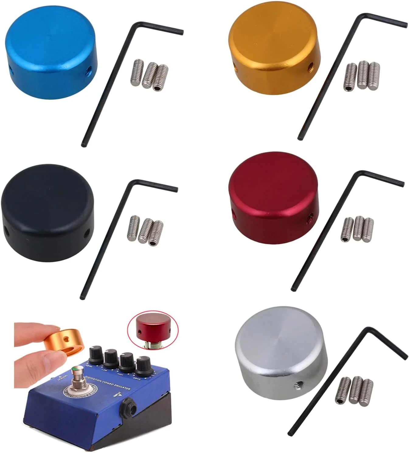 کلاهک پدال افکت گیتار، دکمه ولوم، آلیاژ آلومینیوم، محافظ پدال گیتار، کلاهک ناخن پا، سوئیچ