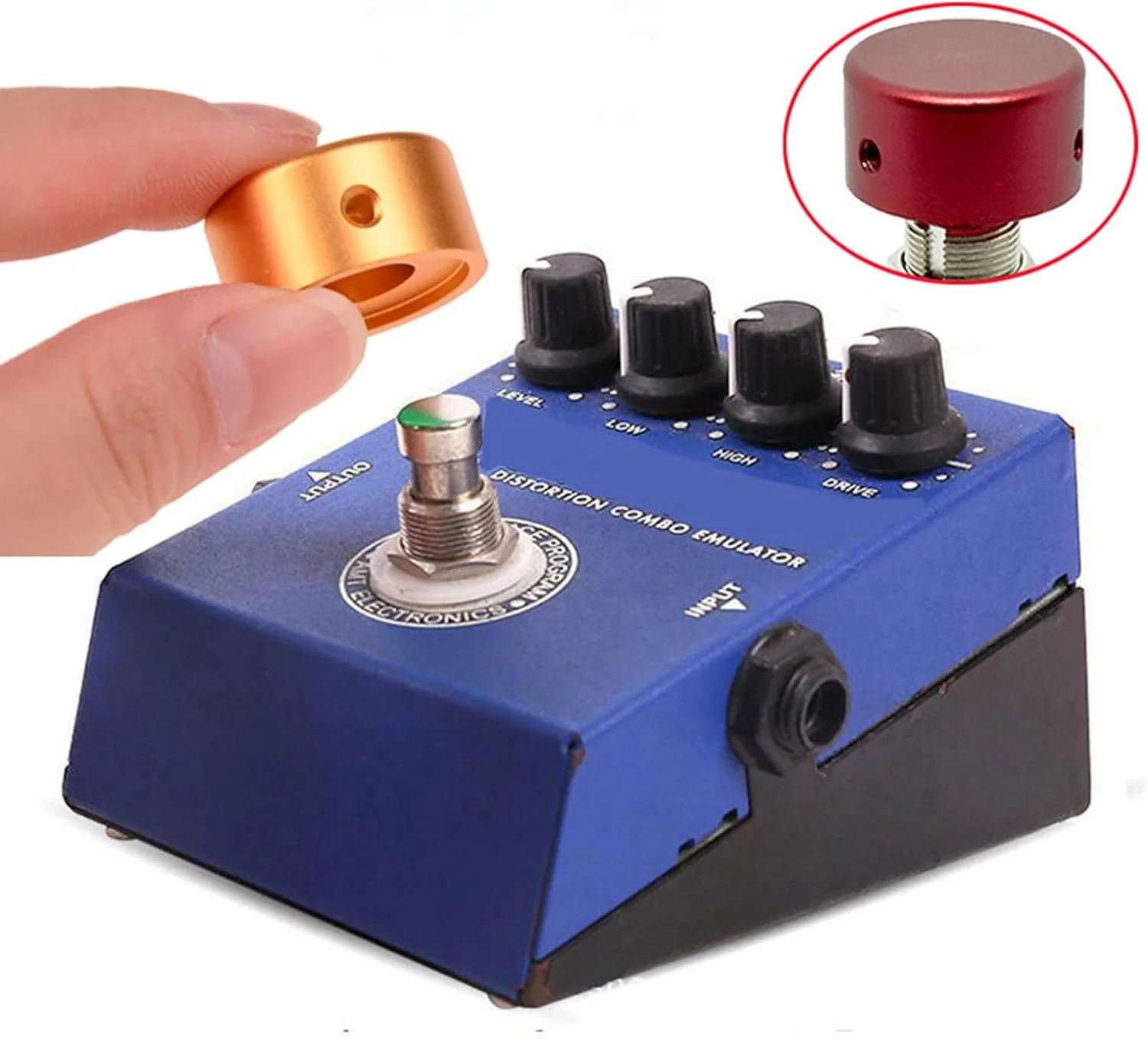 کلاهک پدال افکت گیتار، دکمه ولوم، آلیاژ آلومینیوم، محافظ پدال گیتار، کلاهک ناخن پا، سوئیچ