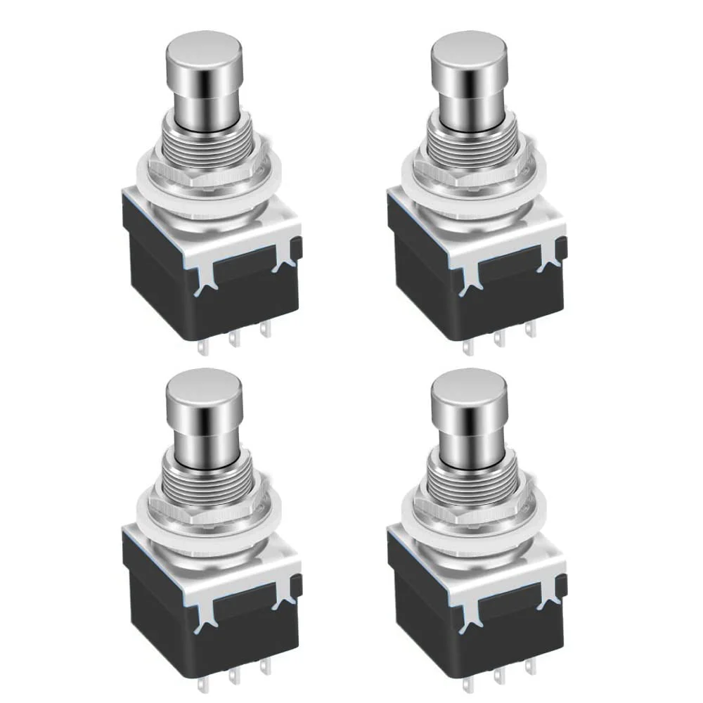 Gebildet 4 عدد سوئیچ پدال افکت گیتار 3PDT، 9 پین، دکمه پدال استامپ چفت شونده برای فین های لحیم کاری، بای پس واقعی