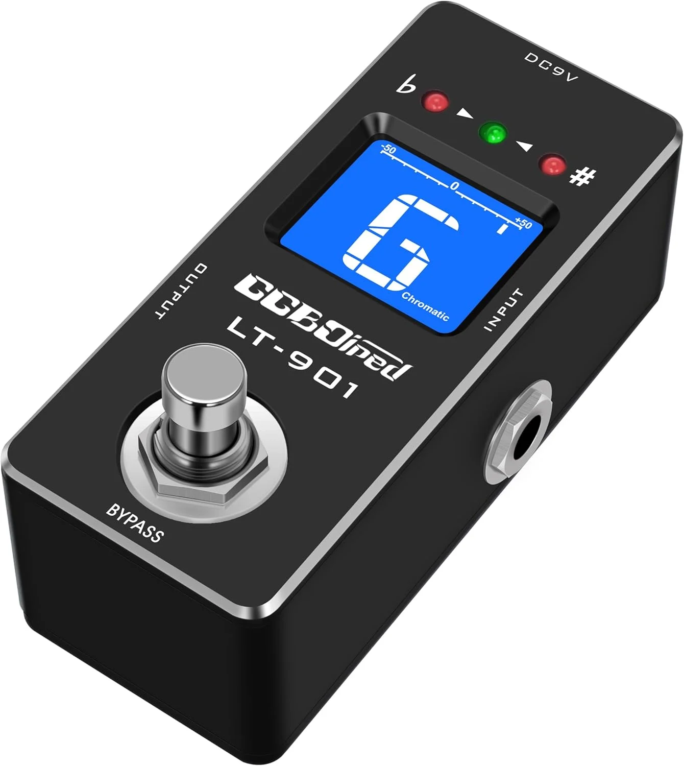 پدال تیونر، پدال تیونر کروماتیک گیتار با دقت بالا به همراه نشانگر LCD برای گیتار الکتریک و باس، حالت کانال مستقل دوگانه، بای‌پس واقعی