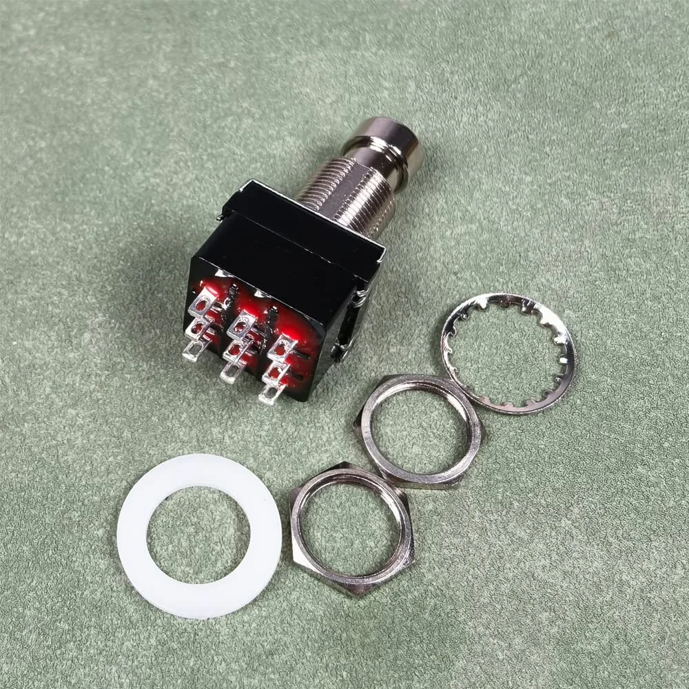 Gebildet 4 عدد سوئیچ پدال افکت گیتار 3PDT، 9 پین، دکمه پدال استامپ چفت شونده برای فین های لحیم کاری، بای پس واقعی Gebildet 4 عدد سوئیچ پدال افکت گیتار 3PDT، 9 پین، دکمه پدال استامپ چفت شونده برای فین های لحیم کاری، بای پس واقعی