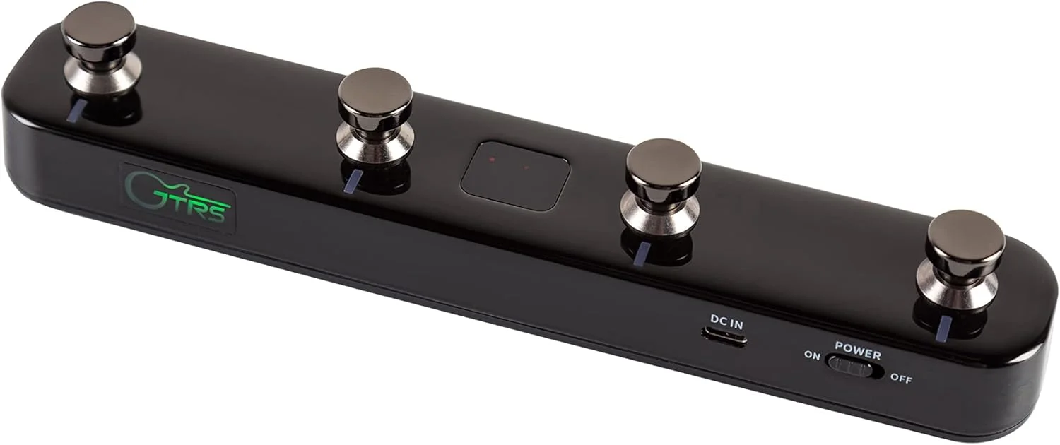 کنترلر پدالی بی‌سیم گیتار GTRS 2.4G با قابلیت شارژ، باتری داخلی، تغییر تنظیمات از پیش تعیین شده و تنظیم تمپو (مشکی)