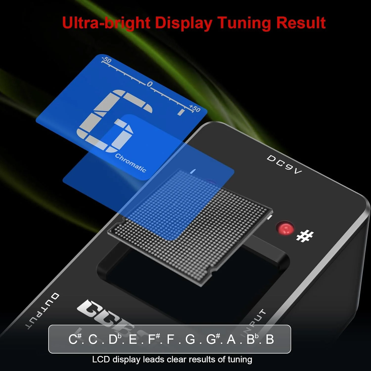 پدال تیونر، پدال تیونر کروماتیک گیتار با دقت بالا به همراه نشانگر LCD برای گیتار الکتریک و باس، حالت کانال مستقل دوگانه، بایپس واقعی پدال تیونر، پدال تیونر کروماتیک گیتار با دقت بالا به همراه نشانگر LCD برای گیتار الکتریک و باس، حالت کانال مستقل دوگانه، بایپس واقعی