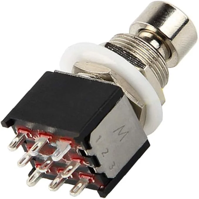 ESUPPORT بسته 5 عددی سوئیچ پایی مینی 3PDT 9 پین لحظه ای پدال افکت گیتار جعبه استامپ فلزی دکمه فشاری واقعی 13mm X 17mm ESUPPORT بسته 5 عددی سوئیچ پایی مینی 3PDT 9 پین لحظه ای پدال افکت گیتار جعبه استامپ فلزی دکمه فشاری واقعی 13mm X 17mm