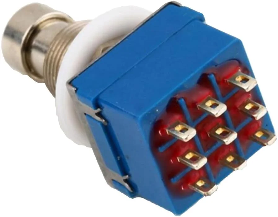 Etopars بسته 10 عددی سوئیچ پدال افکت گیتار 3PDT 9 پین، بای‌پس واقعی فلزی، آبی