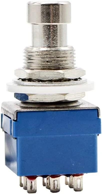 Etopars بسته 10 عددی سوئیچ پدال افکت گیتار 3PDT 9 پین، بای‌پس واقعی فلزی، آبی