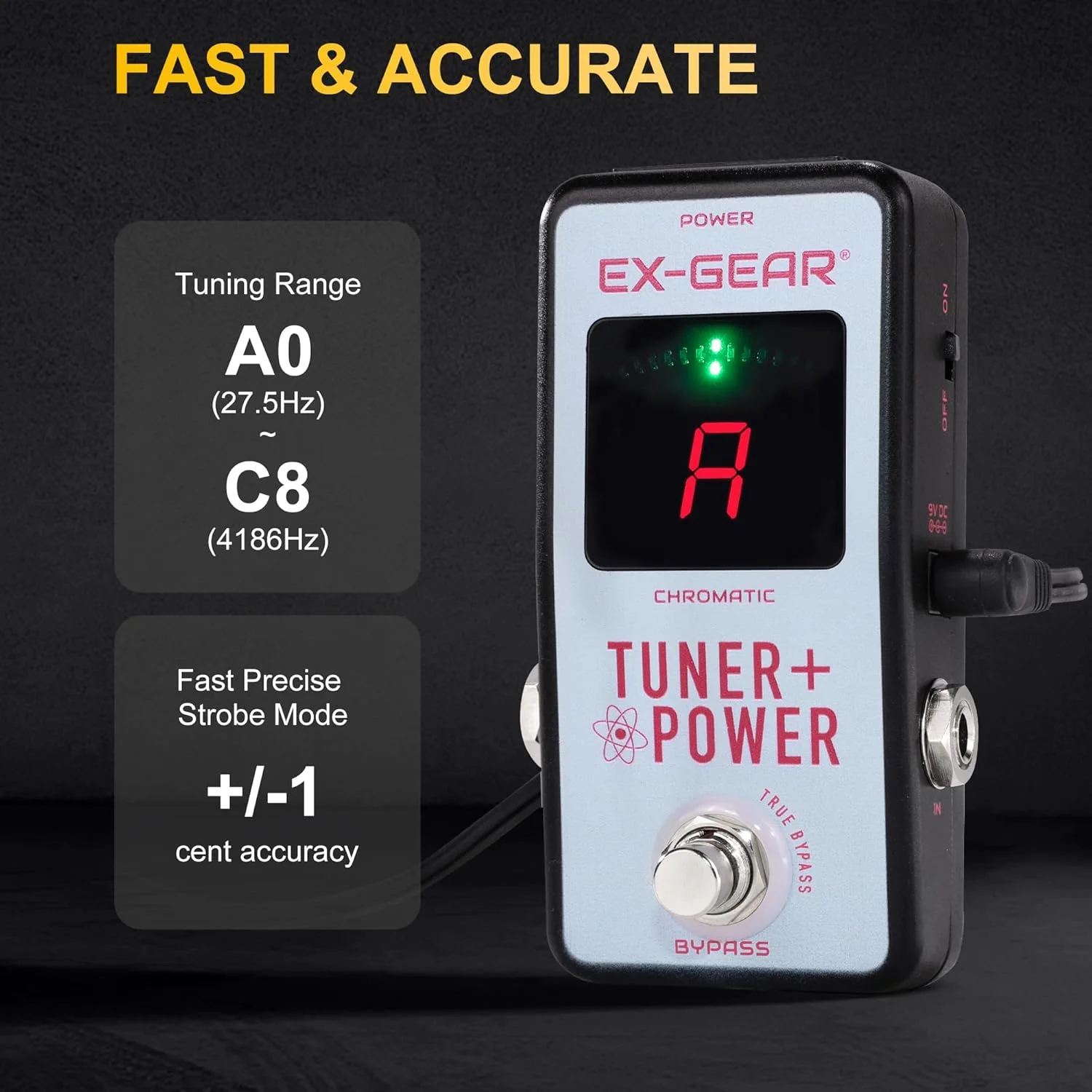پدال گیتار 2 در 1: تیونر گیتار به همراه توزیع کننده منبع تغذیه، تیونر کروماتیک حرفه ای با منبع تغذیه 9 پورت بدون نویز، نصب مغناطیسی و طراحی مناسب استیج پدال گیتار 2 در 1: تیونر گیتار به همراه توزیع کننده منبع تغذیه، تیونر کروماتیک حرفه ای با منبع تغذیه 9 پورت بدون نویز، نصب مغناطیسی و طراحی مناسب استیج