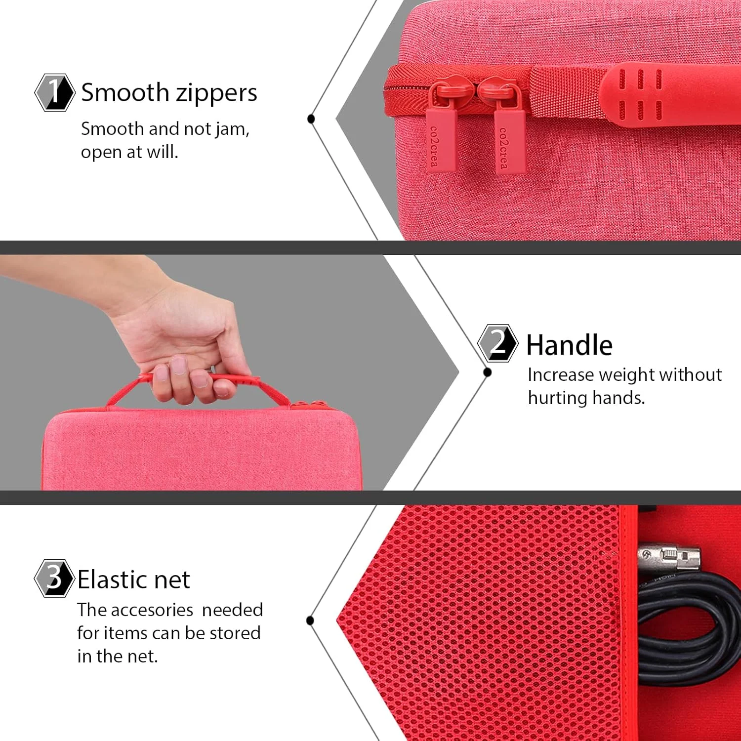 کیف حمل سخت co2crea برای پردازنده مولتی افکت گیتار Zoom G1X B1X A1X FOUR به همراه پدال اکسپرشن (کیف قرمز)