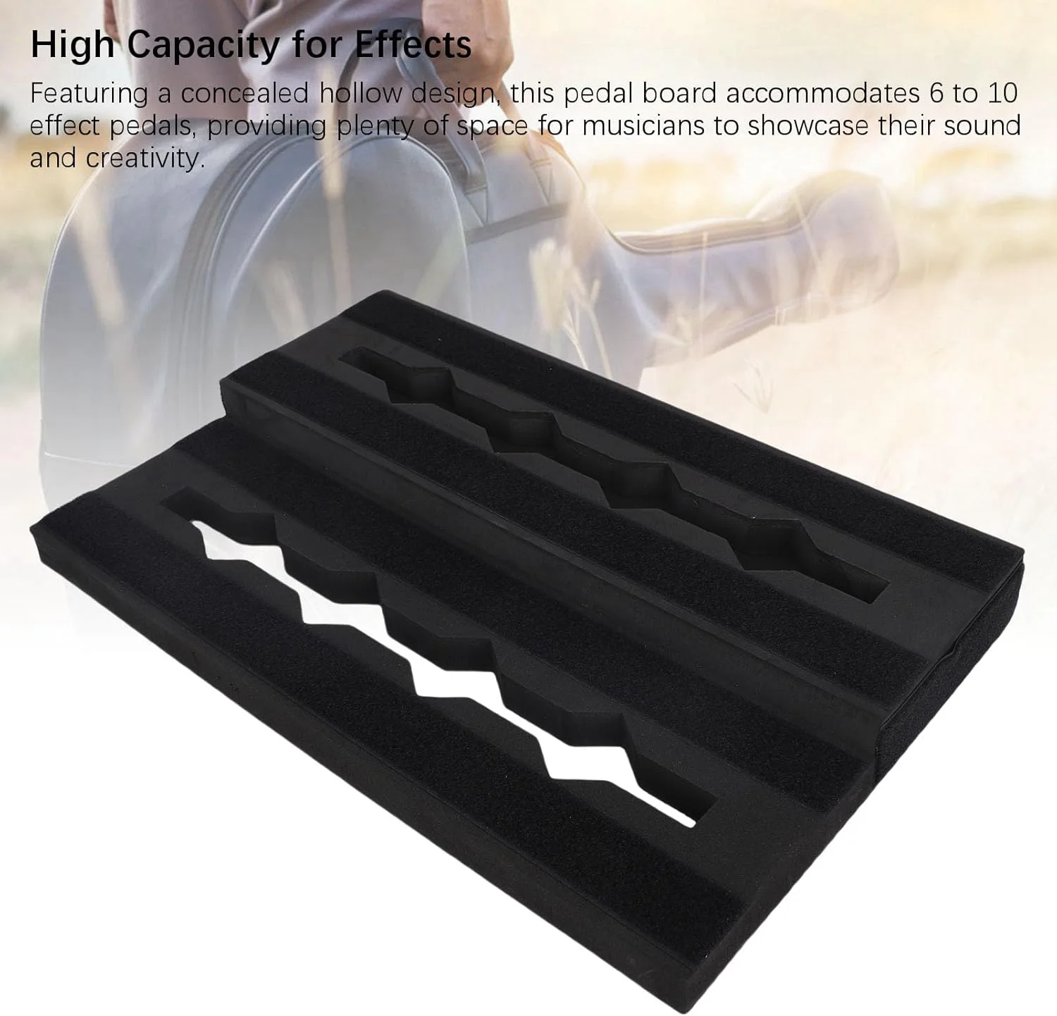برد پدال گیتار شیکریس، برد پدال افکت ماژولار ضد لغزش EVA برای 6-10 پدال، طراحی سبک وزن برای نوازندگان فضای باز