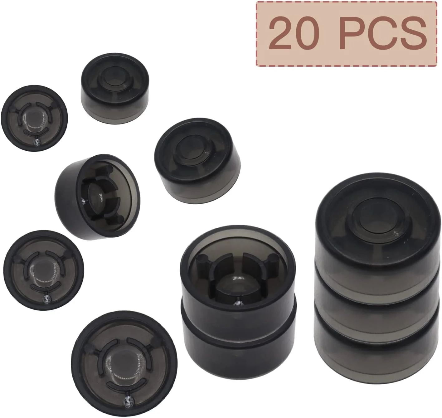 روکش پدال افکت گیتار مشکی، 20 عدد درپوش محافظ پدال های گیتار، روکش پلاستیکی پدال برای سوییچ های پدال معمولی