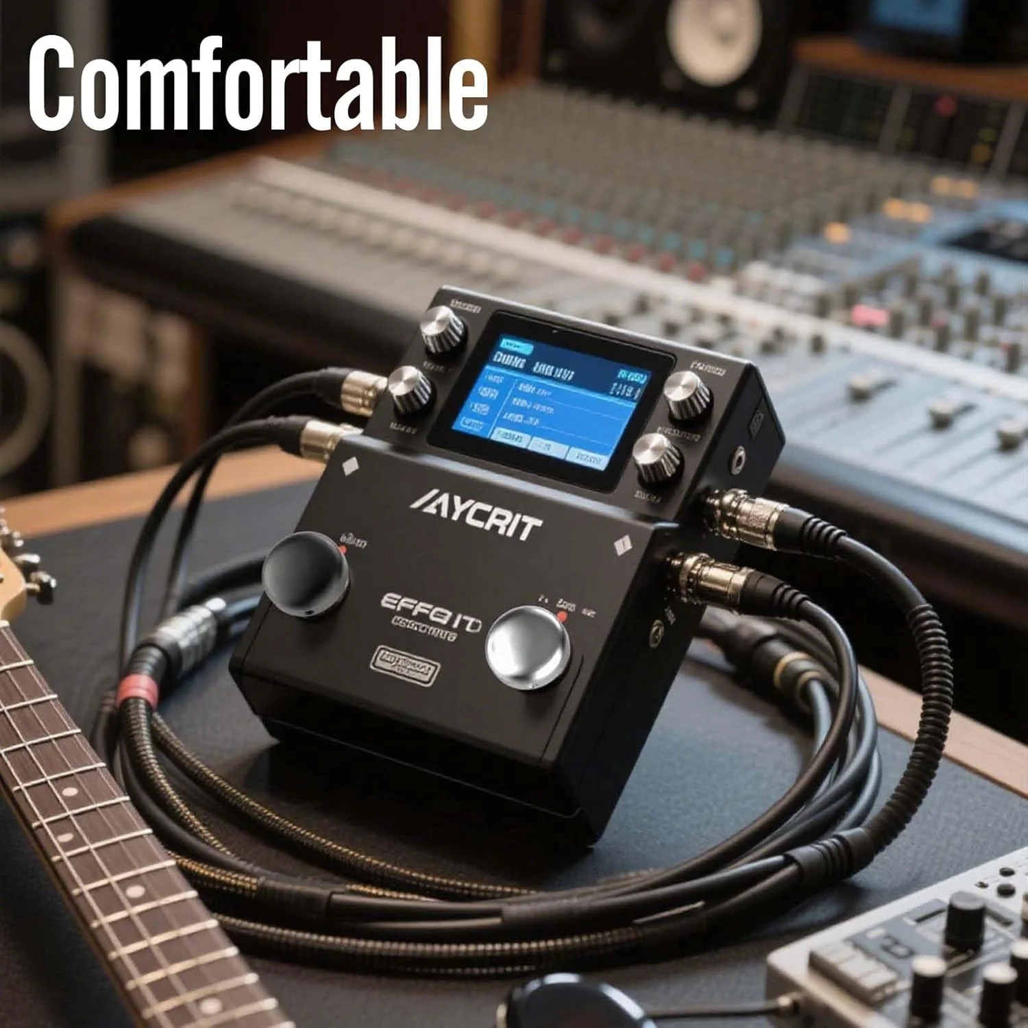 روکش پدال فلزی با ۳ پیچ و درج لاستیکی برای پدال افکت گیتار، ۱۰ میلی متر، ۴ عدد (مشکی، ۸)