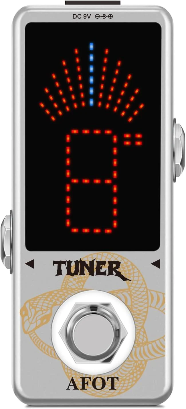 پدال تیونر، پدال تیونر کروماتیک گیتار، تیونر سریع و دقیق با دقت بالا ± 1 سنت با نشانگر زیر و بم برای گیتار الکتریک و باس، بای‌پس واقعی