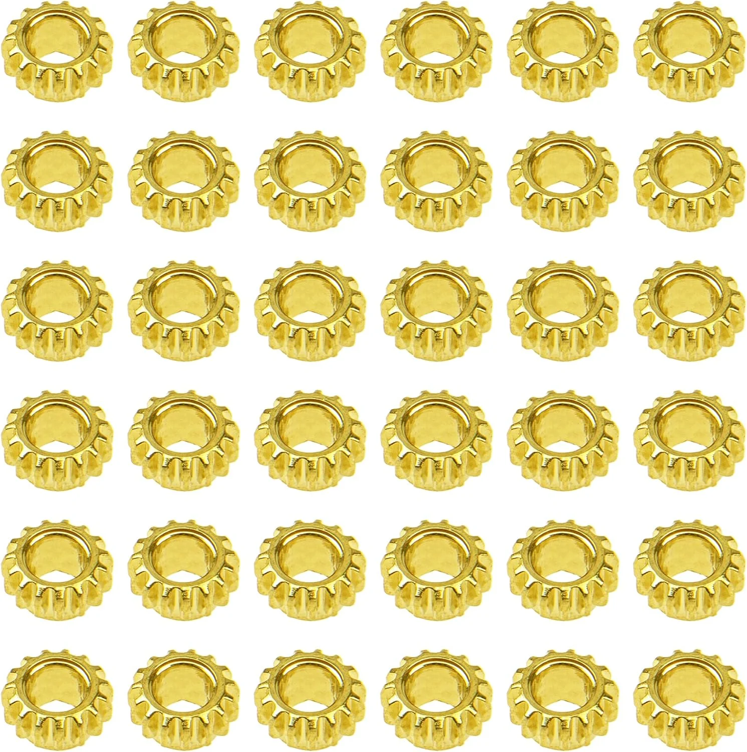 ۳۶ عدد چرخ دنده کوک گیتار ۴ میلی متری شفت های شش ضلعی چرخ دنده های سر دستگاه سازگار با لوازم جانبی سیم گیتار کلاسیک (طلایی)