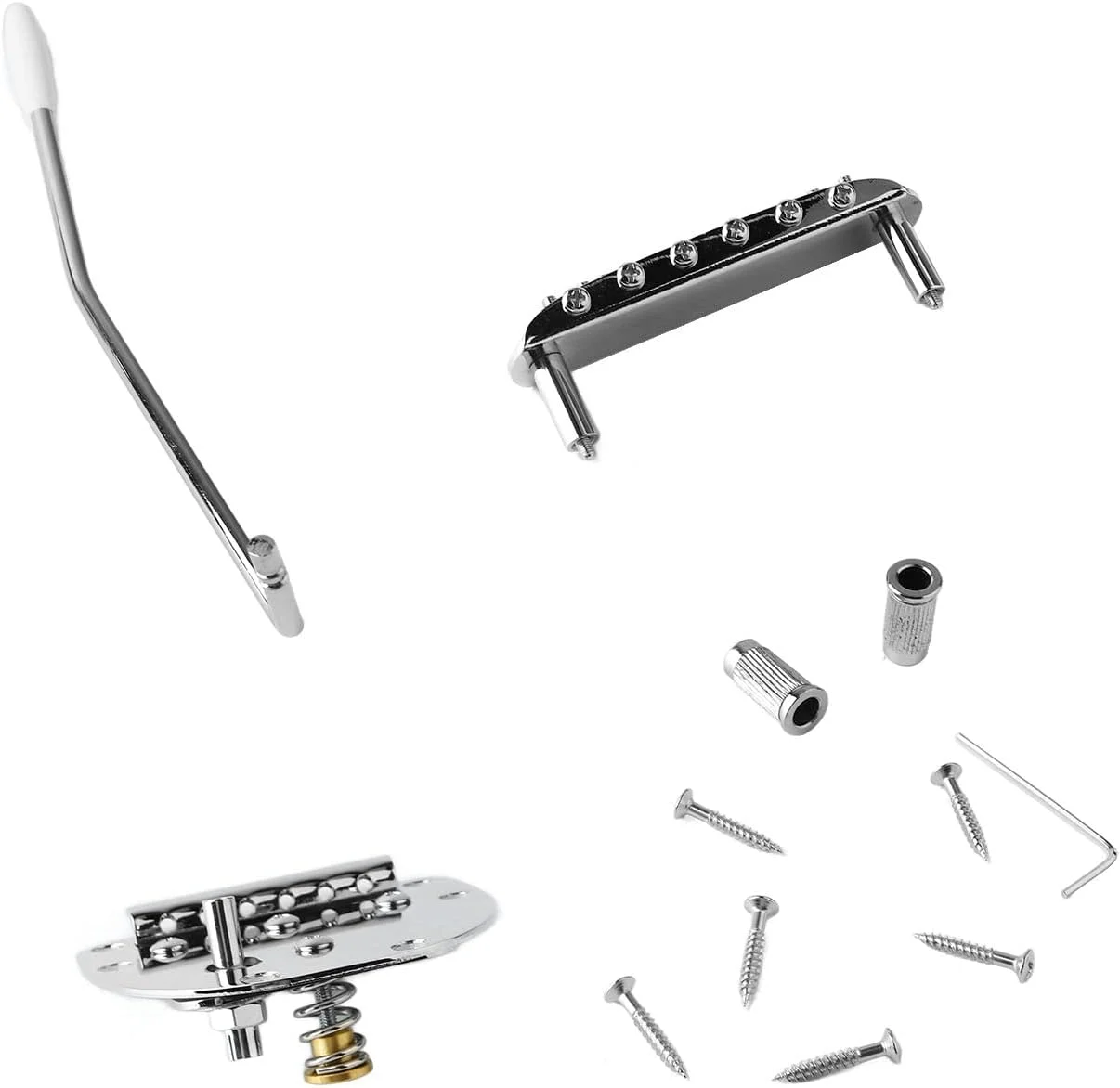 قطعه انتهایی بریج گیتار متال، مجموعه قطعه انتهایی بریج گیتار الکتریک جاز، کیت جایگزینی جاز نیمه توخالی، قطعات با لوازم جانبی پیچ، برای کودکان، دوستان،