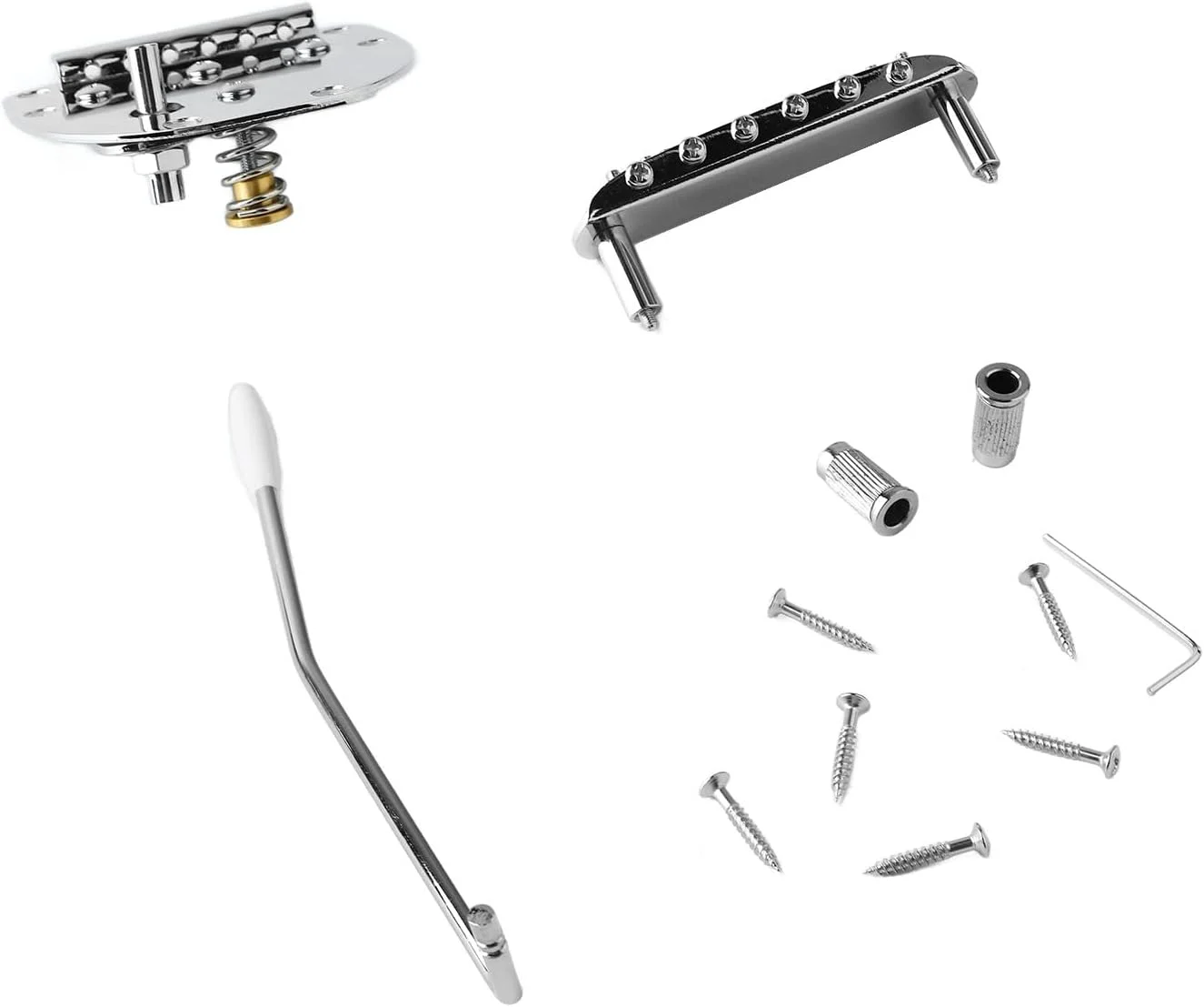 قطعه انتهایی بریج گیتار متال، مجموعه قطعه انتهایی بریج گیتار الکتریک جاز، کیت جایگزینی جاز نیمه توخالی، قطعات با لوازم جانبی پیچ، برای کودکان، دوستان،
