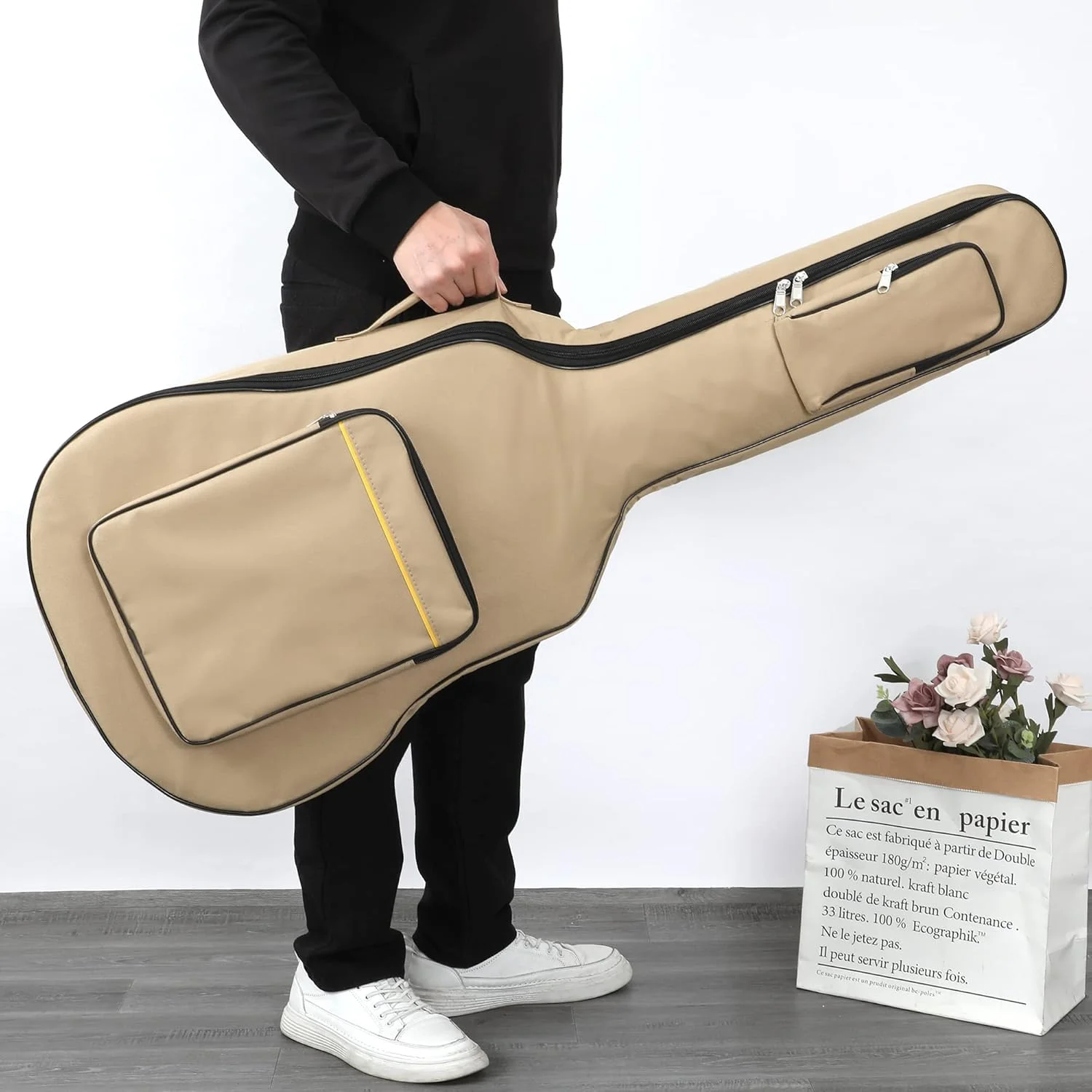 کیف گیتار TRIXES با بندهای شانه - کیف پددار ضد آب - کیف گیتار باس، آکوستیک و کلاسیک - ایده آل برای مسافرت کیف گیتار TRIXES با بندهای شانه - کیف پددار ضد آب - کیف گیتار باس، آکوستیک و کلاسیک - ایده آل برای مسافرت