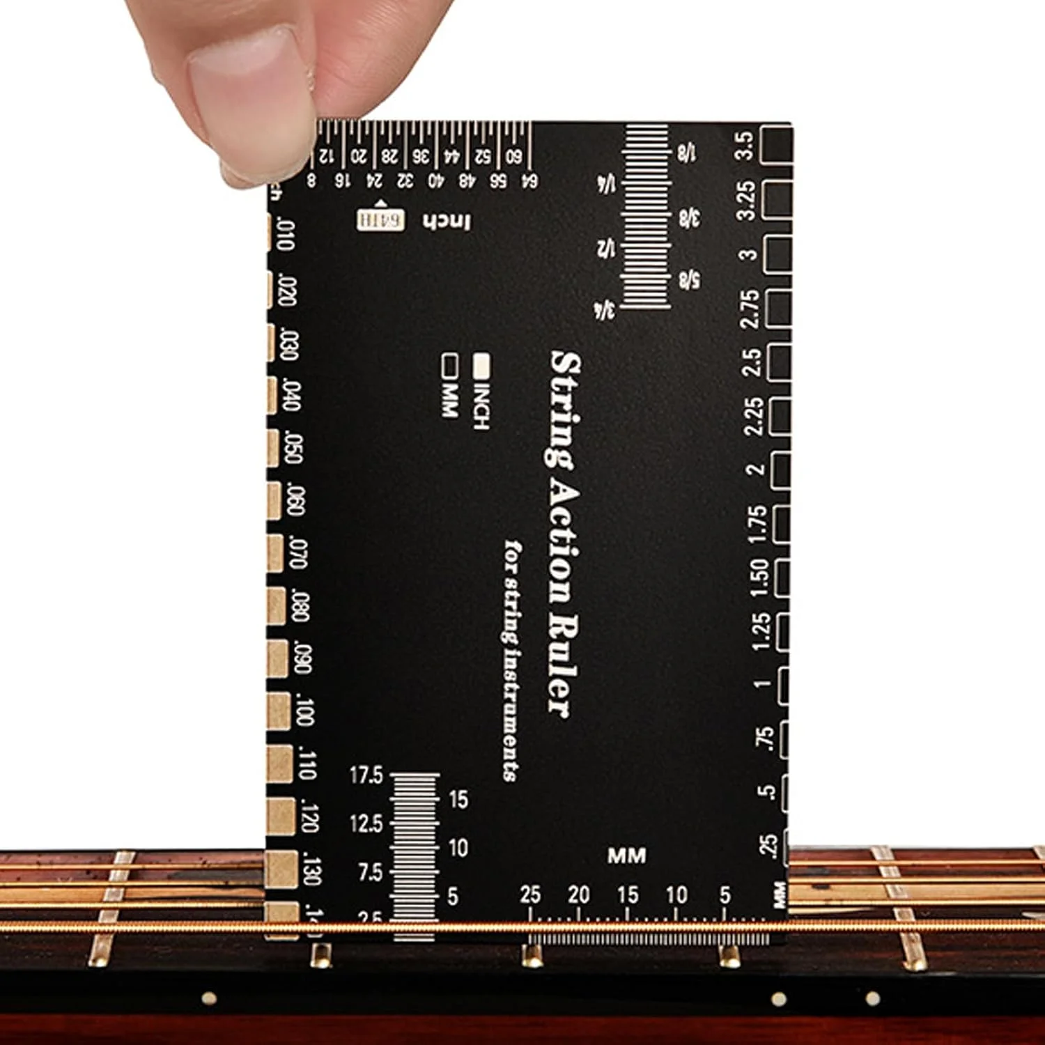 ابزار اندازه گیری اکشن گیتار، خط کش استیل ارتفاع سیم | لوازم جانبی تنظیم دقیق و سریع برای علاقه مندان به موسیقی، ماندولین، بانجو و سازهای زهی