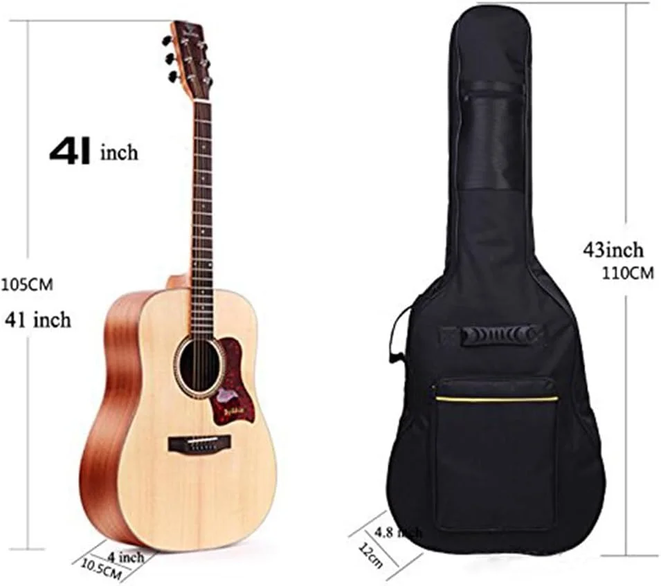 کیف گیتار SKEIDO مناسب گیتار الکتریک 41 اینچ، دارای بند دوشی قابل تنظیم دوگانه، ضد آب، پارچه آکسفورد، دو جیب، مناسب برای گیتار آکوستیک کلاسیک، یوکللی، گیتار باس