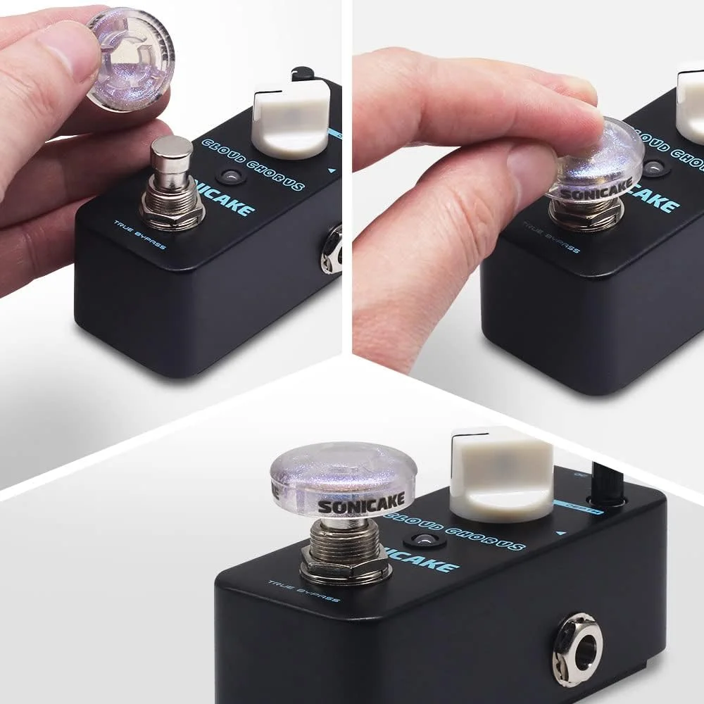 تاپر پدال افکت گیتار سونیک کیک، 20 عدد، شفاف، مناسب پدال های 10 میلی متری تاپر پدال افکت گیتار سونیک کیک، 20 عدد، شفاف، مناسب پدال های 10 میلی متری