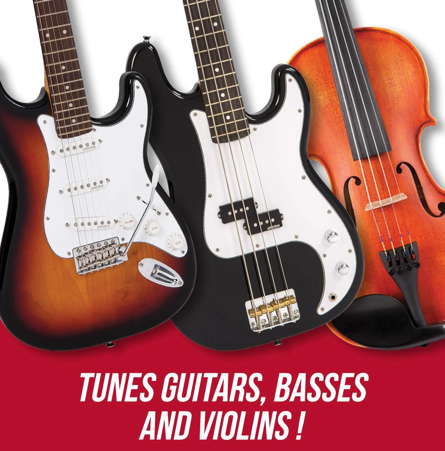 کوک گیتار، بیس و ویولن گیره ای Snark SN5X - مشکی | کوک کروماتیک سریع و دقیق | صفحه نمایش چرخان | شامل باتری