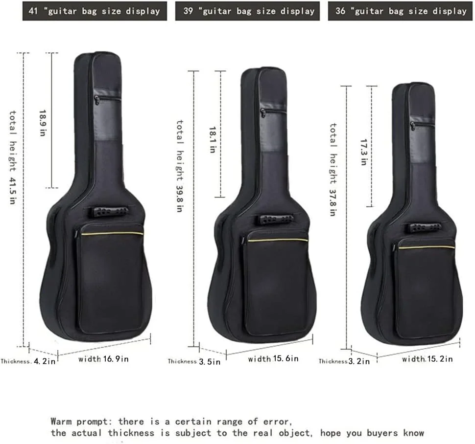 کیف حمل گیتار مشکی ساده H&Z مناسب گیتارهای 38 و 39 اینچ، ضد آب، دارای دو جیب جلویی، بندهای شانه قابل تنظیم، محافظ گیتار آکوستیک کلاسیک (39 اینچ) کیف حمل گیتار مشکی ساده H&Z مناسب گیتارهای 38 و 39 اینچ، ضد آب، دارای دو جیب جلویی، بندهای شانه قابل تنظیم، محافظ گیتار آکوستیک کلاسیک (39 اینچ)