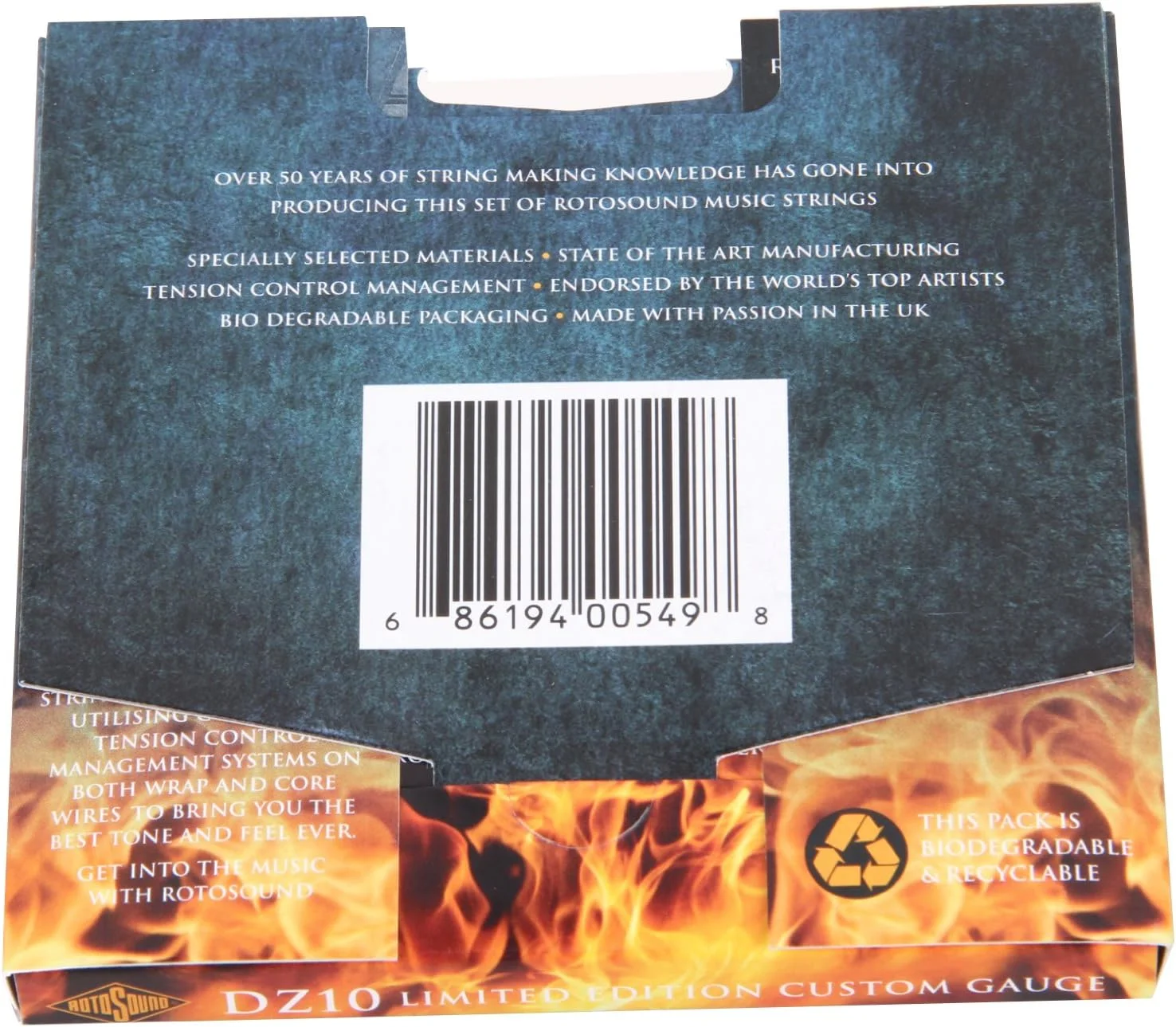 سیم های گیتار الکتریک روتوسوند روکش نیکل سری دارک زون DZ10 ضخامت 10-60