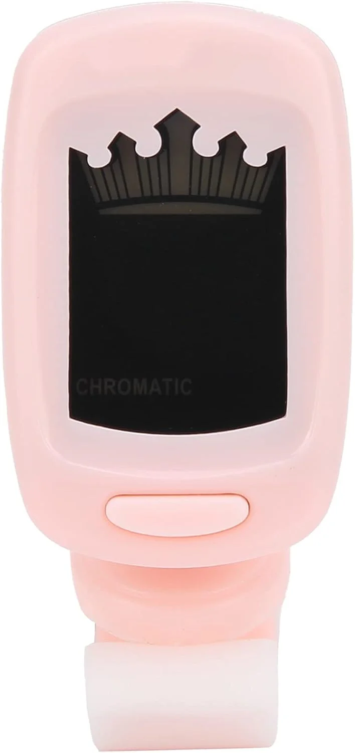 تیونر گیره ای با حساسیت بالا RiToEasysports برای گیتار، بیس، ویولن - اندازه جمع و جور، کوک دقیق - لوازم جانبی آلات موسیقی (صورتی)