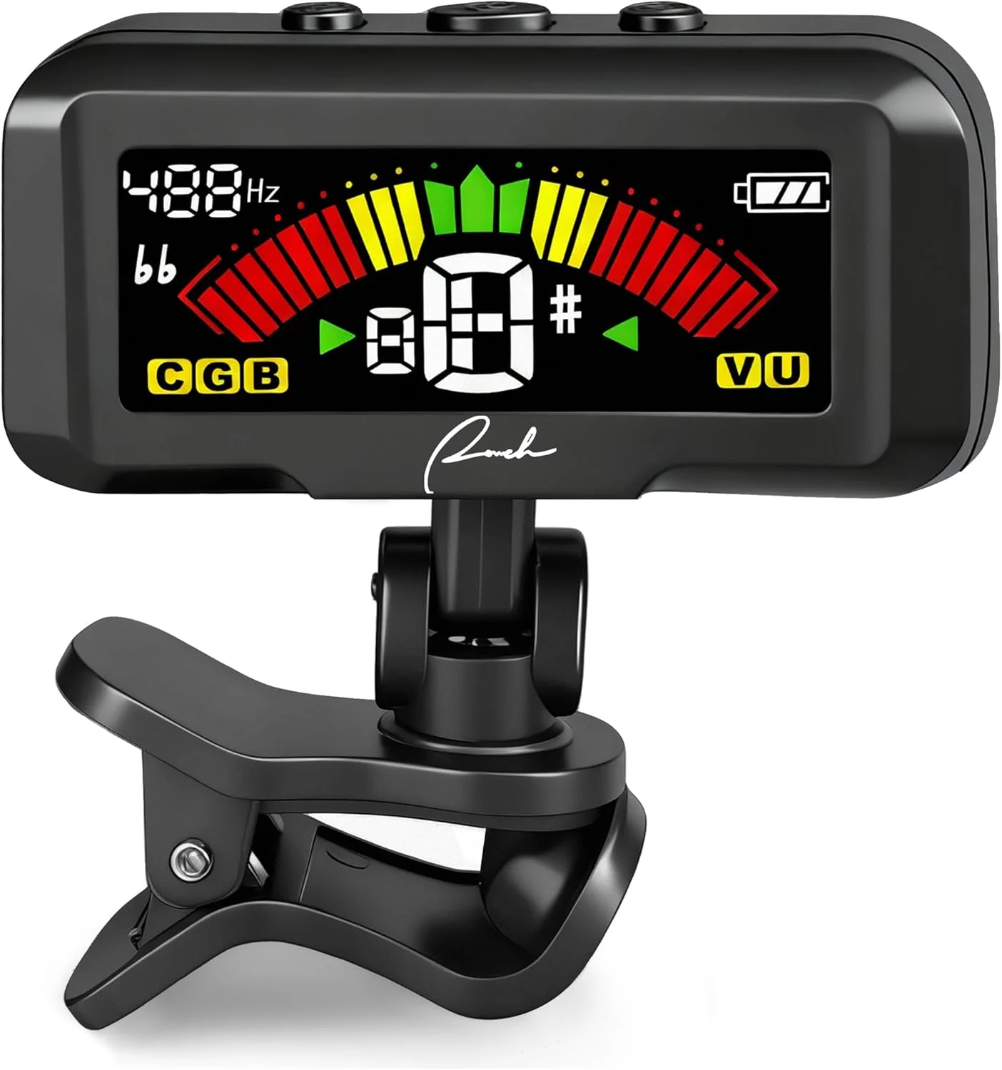 تیونر گیره ای لوازم جانبی رنچ برای گیتار آکوستیک، گیتار الکتریک، ویولن، یوکللی، بیس، تیونرهای کروماتیک قابل شارژ ارتقا یافته