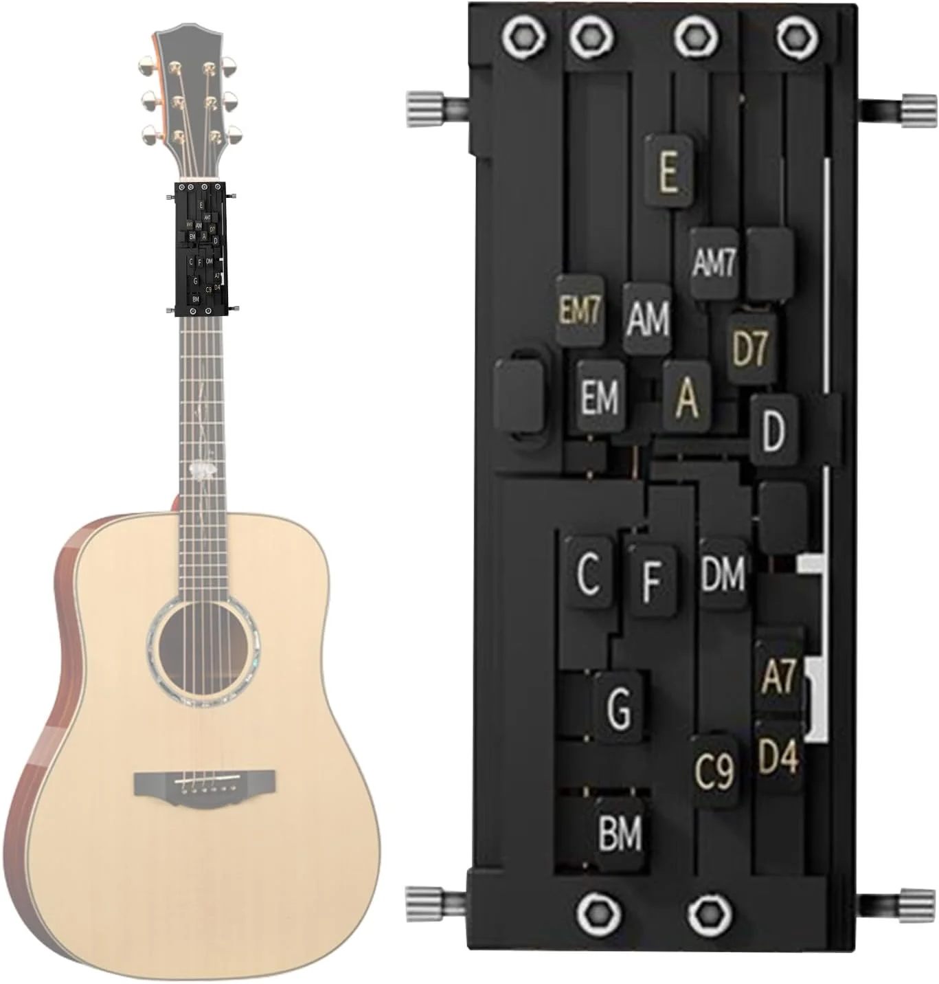 ابزار کمک آموزشی آکورد گیتار، ابزار گیتار قابل حمل | لوازم جانبی باس برای نوجوانان، مبتدیان، خانواده، دوستان و جوانان برای نواختن آکوستیک