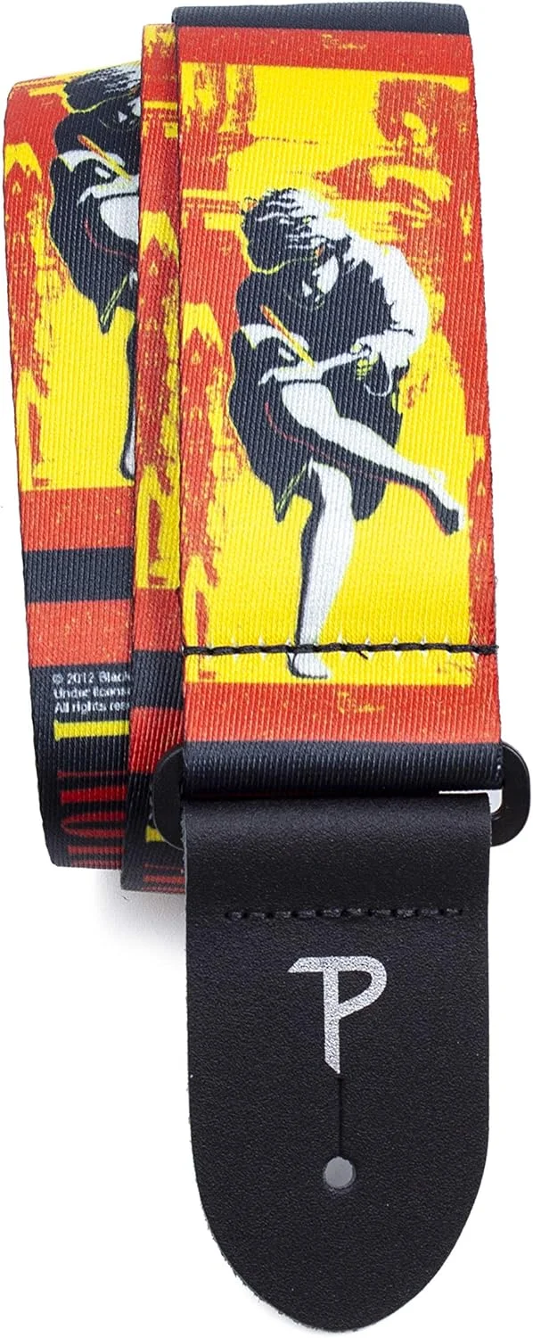 بند گیتار P Perri's Leathers Ltd. - پلی استر - طرح Guns N Roses - قابل تنظیم - برای گیتارهای آکوستیک/باس/الکتریک - ساخت کانادا (LPCP-6011)