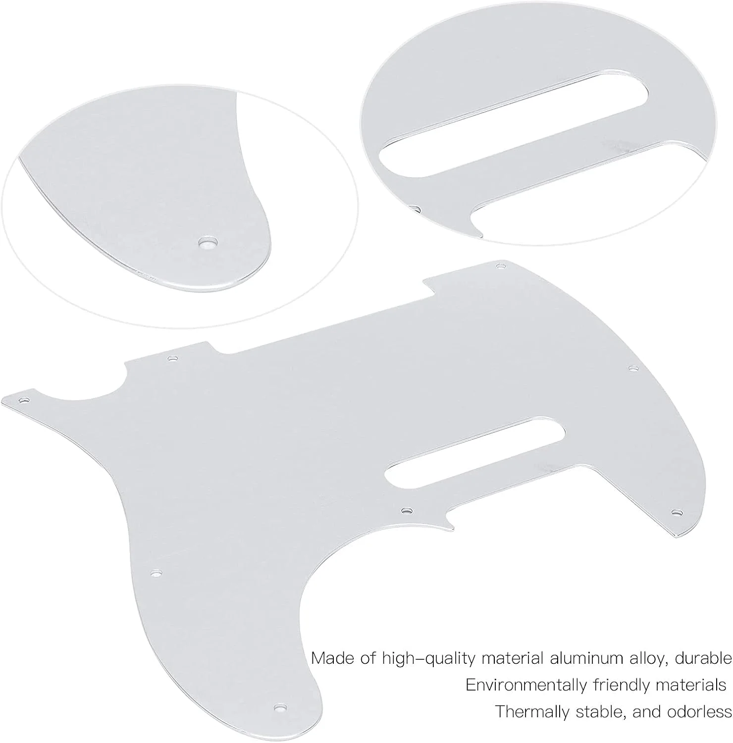 محافظ پیک گیتار آلیاژ آلومینیوم صفحه محافظ صفحه ضد خش لوازم جانبی موسیقی با لبه های صاف برای TL