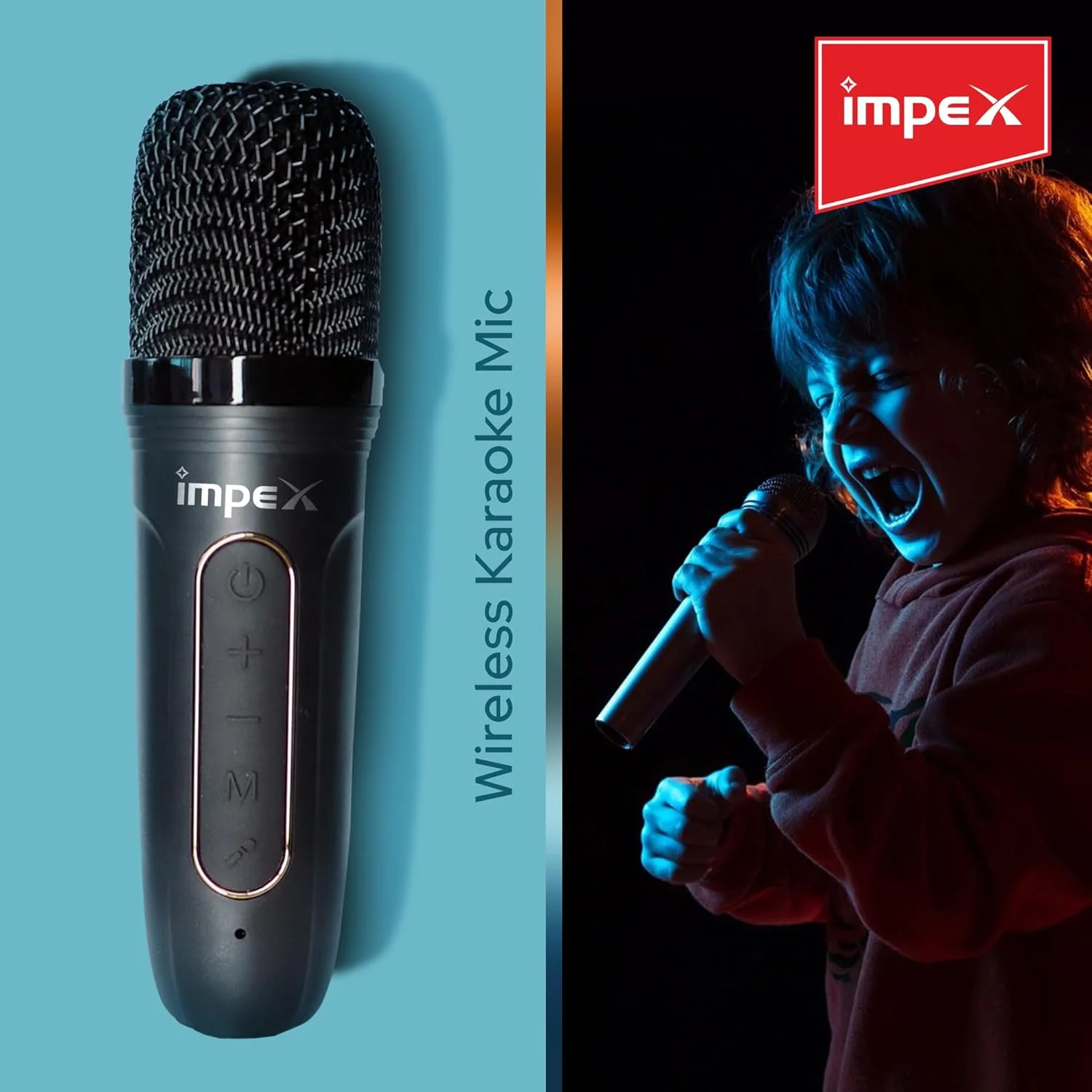 اسپیکر کارائوکه بلوتوث قابل حمل ایمپکس با میکروفون بی سیم و تغییر صدا، باتری قابل شارژ 1200 میلی آمپر ساعتی، خروجی 5 وات، ورودی های FM/USB/TF/بلوتوث، شارژ Type-C (KM 1301) اسپیکر کارائوکه بلوتوث قابل حمل ایمپکس با میکروفون بی سیم و تغییر صدا، باتری قابل شارژ 1200 میلی آمپر ساعتی، خروجی 5 وات، ورودی های FM/USB/TF/بلوتوث، شارژ Type-C (KM 1301)