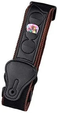 بند گیتار الکتریک آکوستیک چند منظوره باس با 3 جای پیک و انتهای چرمی و پارچه لوازم جانبی گیتار (انتخاب پیک تصادفی)