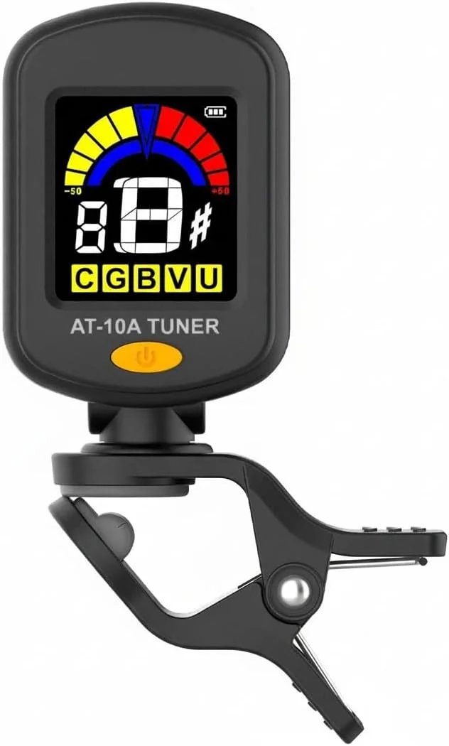 کوک کننده گیتار KASTWAVE شارژی، کوک کننده گیره ای با صفحه نمایش رنگی LCD با نور روشن با حالت های کوک گیتار، یوکللی، ویولن و کروماتیک، کوک کننده برای سازهای موسیقی