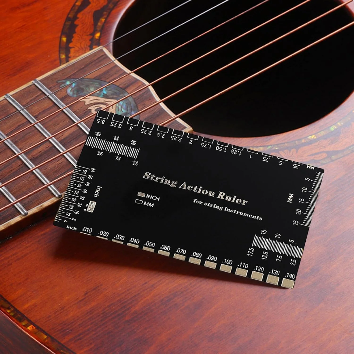 ابزار اندازه گیری ارتفاع سیم گیتار | ابزار اندازه گیری استیل ضد زنگ برای تنظیم گیتار - لوازم جانبی دقیق و چند منظوره برای تنظیم باس، سازهای زهی و دوستداران موسیقی