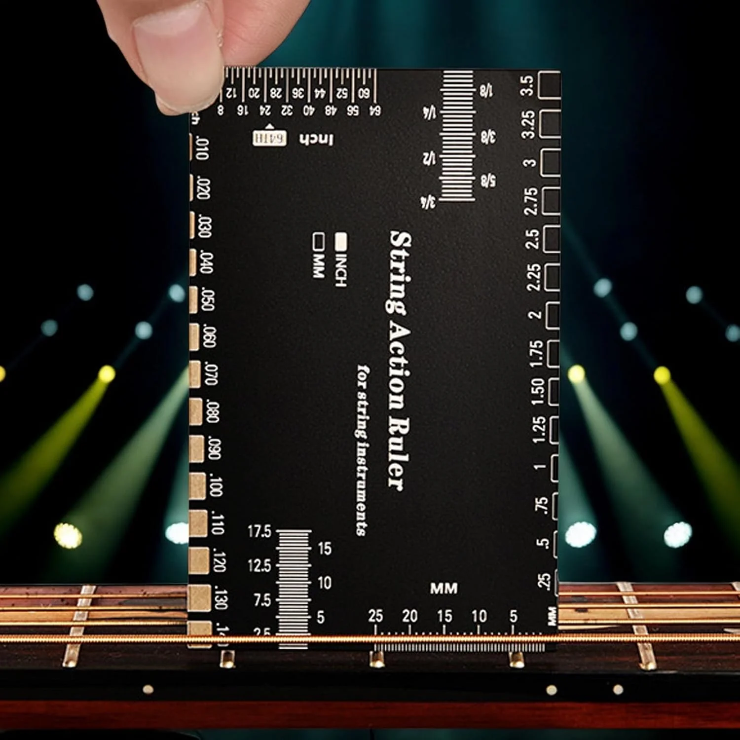 ابزار اندازه گیری اکشن سیم گیتار | ابزار اندازه گیری ارتفاع سیم استیل ضد زنگ - لوازم جانبی تنظیم دقیق و سریع برای علاقه مندان به موسیقی، ماندولین، بانجو و سازهای زهی ابزار اندازه گیری اکشن سیم گیتار | ابزار اندازه گیری ارتفاع سیم استیل ضد زنگ - لوازم جانبی تنظیم دقیق و سریع برای علاقه مندان به موسیقی، ماندولین، بانجو و سازهای زهی