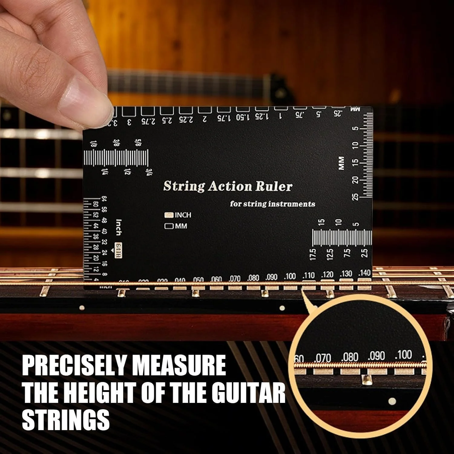 ابزار اندازه گیری اکشن گیتار | ابزار اندازه گیری استیل ضد زنگ برای تنظیم گیتار - لوازم جانبی دقیق و چند منظوره برای تنظیم باس، سازهای زهی، ماندولین و دوستداران موسیقی ابزار اندازه گیری اکشن گیتار | ابزار اندازه گیری استیل ضد زنگ برای تنظیم گیتار - لوازم جانبی دقیق و چند منظوره برای تنظیم باس، سازهای زهی، ماندولین و دوستداران موسیقی