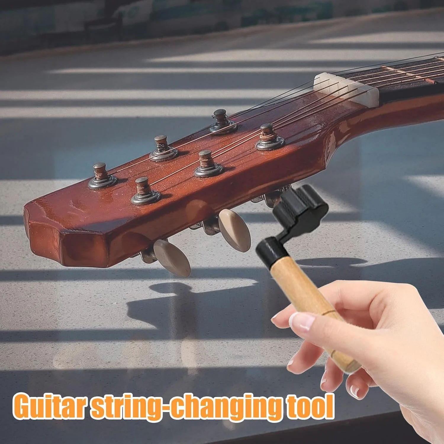 سیم پیچ برای گیتار آکوستیک، ابزار تعویض سیم گیتار، لوازم جانبی ارگونومیک و دقیق برای تغییر کوک ساز برای استودیو، مسافرت، اجرا و اجرای زنده