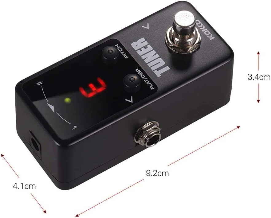 پدال تیونر گیتار کروماتیک کوچک Decdeal-1 FTN2 با نمایشگر LED و بای‌پس واقعی، پدال افکت گیتار برای لوازم جانبی آلات موسیقی