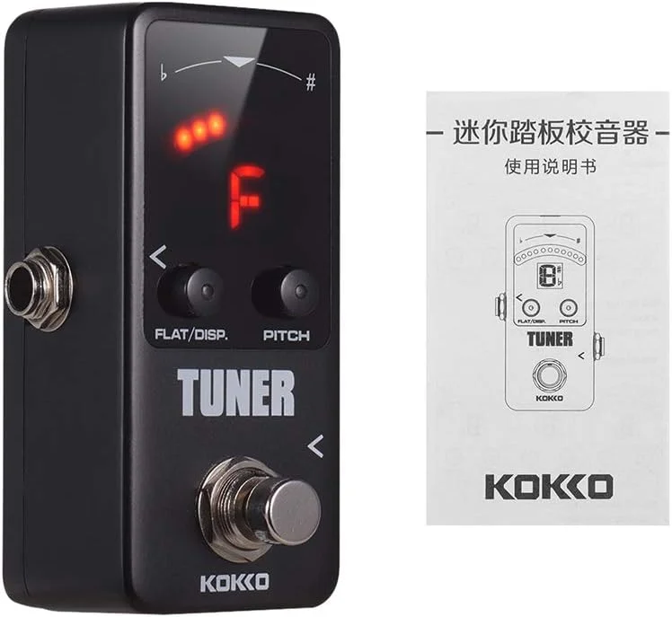 پدال تیونر گیتار کروماتیک کوچک Decdeal-1 FTN2 با نمایشگر LED و بای‌پس واقعی، پدال افکت گیتار برای لوازم جانبی آلات موسیقی